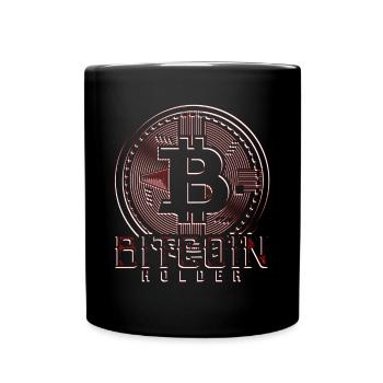 Bitcoin Holder, Bitcoin saying, online currency - Full Colour Mug - black - Front