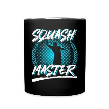 Squash Master Funny Squash Player Fan Gift - Full Colour Mug - black - Front