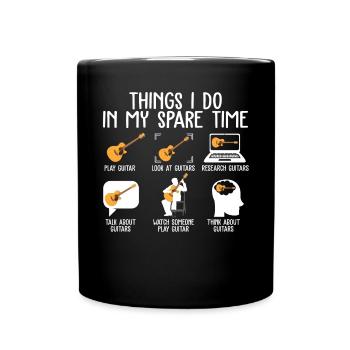 Things I Do In My Spare Time Guitar Player T Shirt - Tasse einfarbig - Schwarz - Vorne