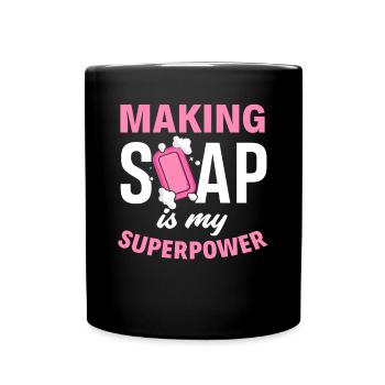 Soap makes super power - Full Colour Mug - black - Front