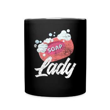 Seife machen Frau - Tasse einfarbig - Schwarz - Vorne