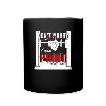 3-D Drucker Druck Drucken Geschenk - Tasse einfarbig - Schwarz - Vorne