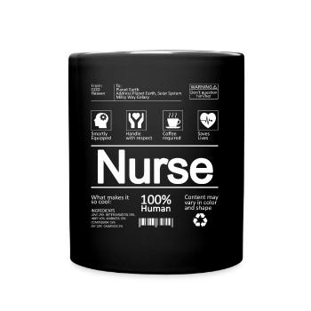 Fun Nurse Gift Nurse Definition - Tasse einfarbig - Schwarz - Vorne
