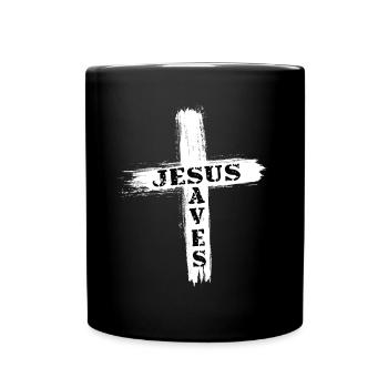 Jesus跨符号Design für religiöse Kleidung - Tasse einfarbig - Schwarz - Vorne