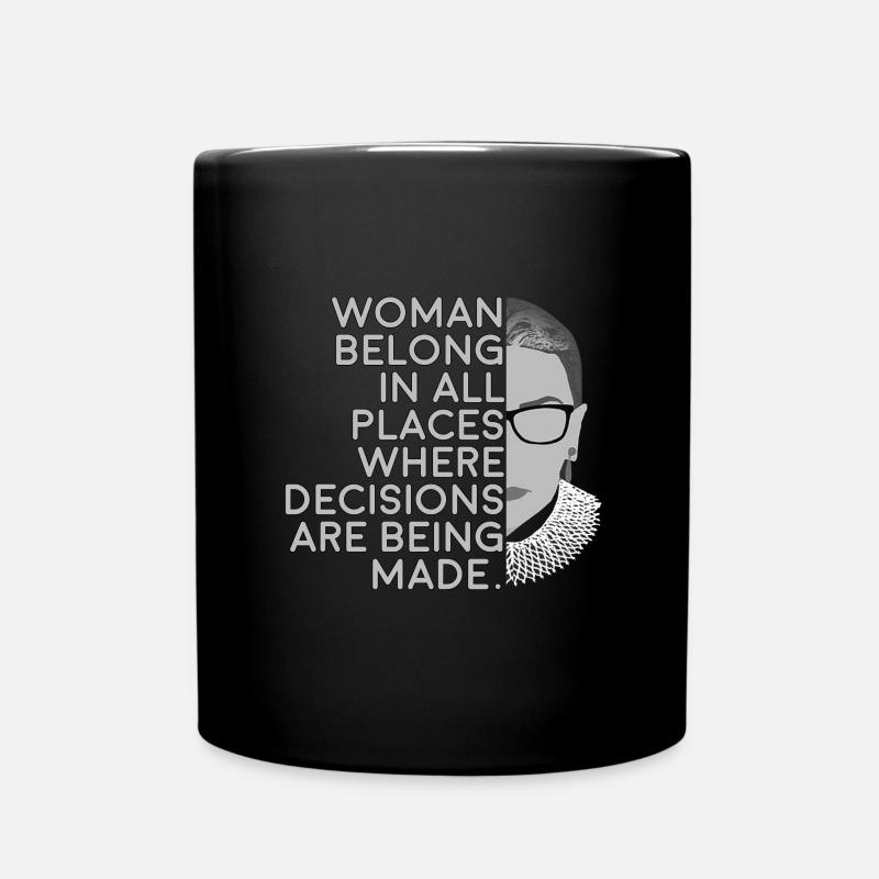 RBG Solidarity Equal Rights Humanitarian Ruth - Full Colour Mug - black