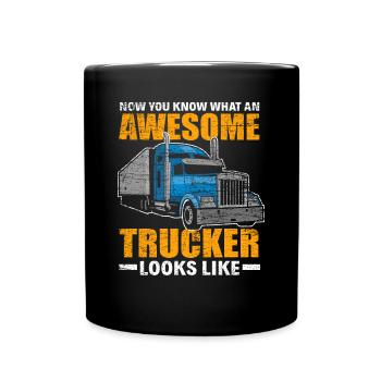 Chauffeur de camion camionneur - Mug uni - noir - Devant