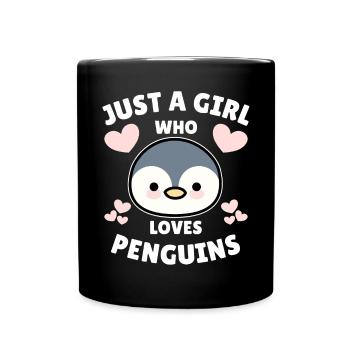 Just a Girl who loves Penguins Penguin Gift - Full Colour Mug - black - Front