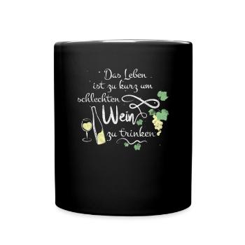 Lustiges Weißwein Design für Kellner Geschenk - Tasse einfarbig - Schwarz - Vorne