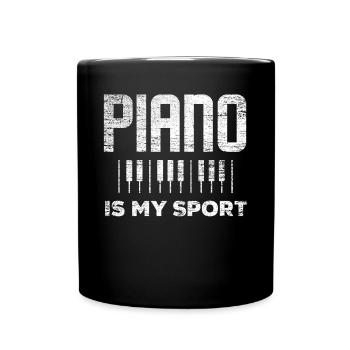 Piano Sport Geschenk - Tasse einfarbig - Schwarz - Vorne