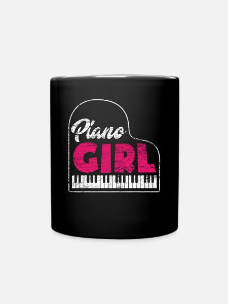 Piano Mädchen - Tasse einfarbig - Schwarz