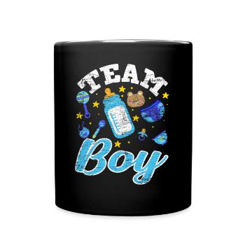 Team Boy Gender Reveal Baby Party - Tasse einfarbig - Schwarz - Vorne