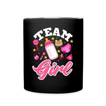Team Girl Gender Reveal Baby Party - Tasse einfarbig - Schwarz - Vorne