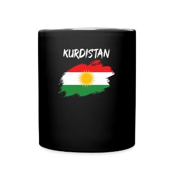 Kurdistan kurdisch Fahne Flagge - Tasse einfarbig - Schwarz - Vorne