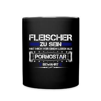 FLEISCHER ZU SEIN... - Tasse einfarbig - Schwarz - Vorne