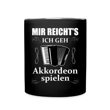 Akkordeon Akkordeonspieler Spruch Geschenk - Tasse einfarbig - Schwarz - Vorne