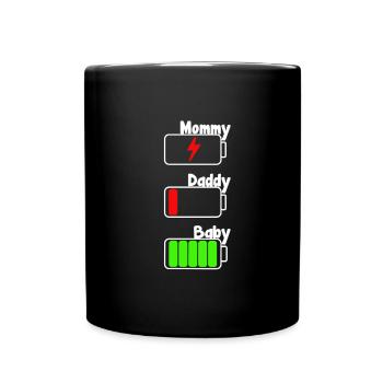 Maman, Papa Bébé Batterie Les Parents Adorent la Famille Ge - Mug uni - noir - Devant