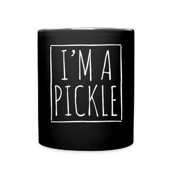 I am a cucumber cucumber vegan vegetarian - Full Colour Mug - black - Front