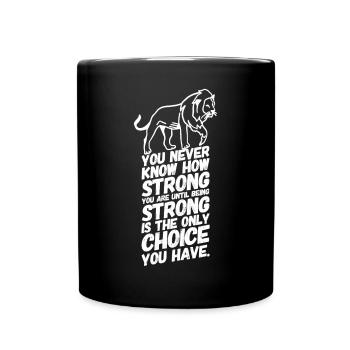 Paroles de force Leo - Mug uni - noir - Devant