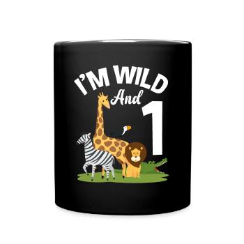 Chemise anniversaire 1er anniversaire jungle one - Mug uni - noir - Devant