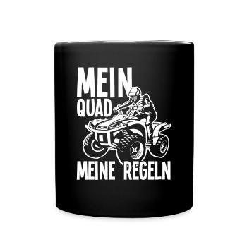 Quad Quadbeistzer Motorrad - Tasse einfarbig - Schwarz - Vorne