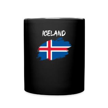 Islande drapeau insigne islandais - Mug uni - noir - Devant