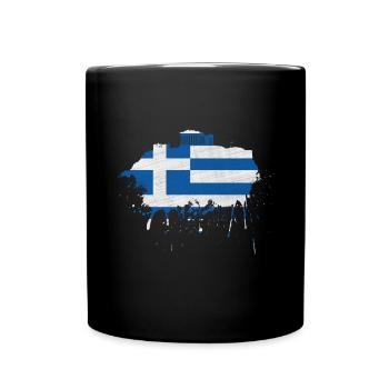 Athens Skyline Greece Flag Flag Acropolis - Full Colour Mug - black - Front