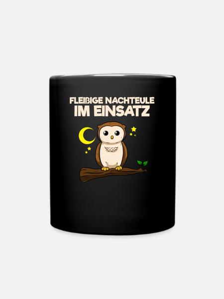 Fleißige Nachteule im Einsatz Krankenpflege Pflege - Tasse einfarbig - Schwarz