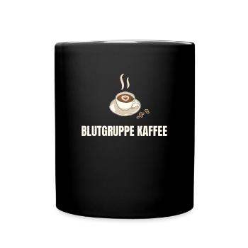 Blutgruppe Kaffee Koffein - Tasse einfarbig - Schwarz - Vorne