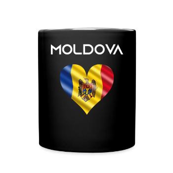 Moldau Moldawien Moldova Herz Flagge Geschenk - Tasse einfarbig - Schwarz - Vorne