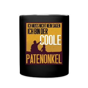 Patenonkel Geschenk - Tasse einfarbig - Schwarz - Vorne