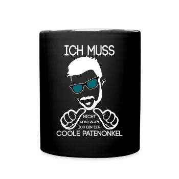 Patenonkel - Tasse einfarbig - Schwarz - Vorne