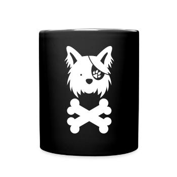 Design de pirate de chien de mer - Mug uni - noir - Devant