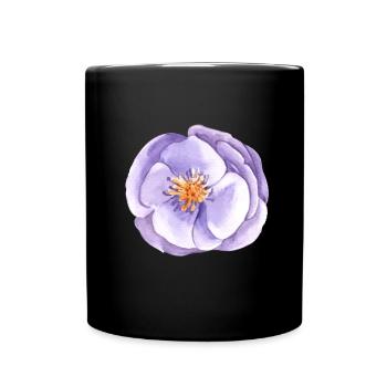 Aquarell Blumige Brautjungfer Rosa Rosen Brautnatu - Tasse einfarbig - Schwarz - Vorne