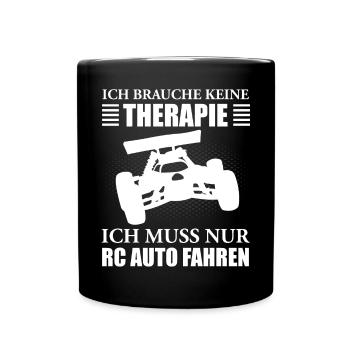 RC Auto Car Modellauto Modellbau Lustiger Spruch - Tasse einfarbig - Schwarz - Vorne