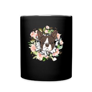 Süsser Kleiner Boston Terrier Geschenk - Tasse einfarbig - Schwarz - Vorne