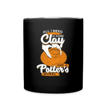 Töpfern Töpferei Keramiker Töpfer Geschenk - Tasse einfarbig - Schwarz - Vorne