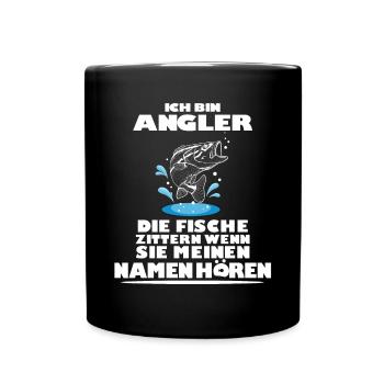 ANGLER LUSTIGER SPRUCH GESCHENK - Tasse einfarbig - Schwarz - Vorne