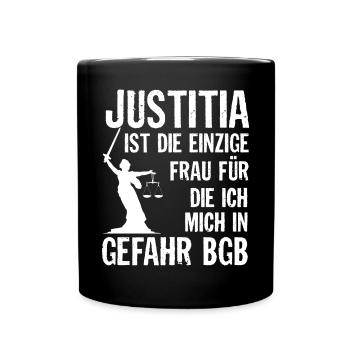 Geschenk Anwalt Jurist - Tasse einfarbig - Schwarz - Vorne