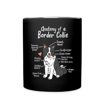 Border Collie - Tasse einfarbig - Schwarz - Vorne