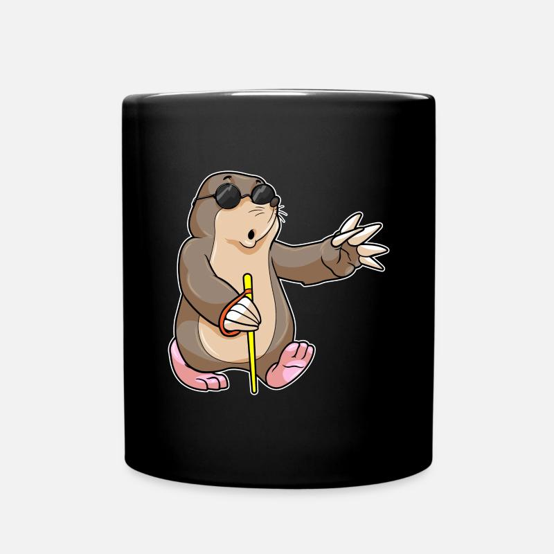 Lustiger Maulwurf - Tasse einfarbig - Schwarz