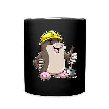 Mole Miner Shovel Mining - Full Colour Mug - black - Front