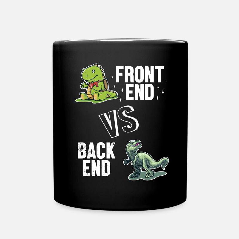 Frontend vs. Backend Developer Developer Coder - Tasse einfarbig - Schwarz