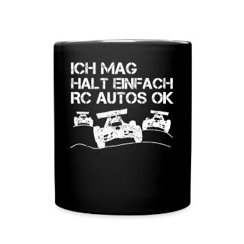 RC Auto Car Modellauto Modellbau Lustiger Spruch - Tasse einfarbig - Schwarz - Vorne