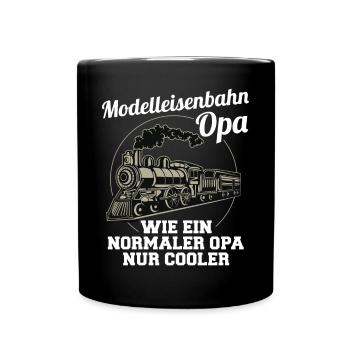 Modelleisenbahn Opa Spruch Großvater Geschenk - Tasse einfarbig - Schwarz - Vorne