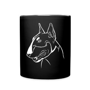 Bullterrier Besitzer Geschenk - Tasse einfarbig - Schwarz - Vorne