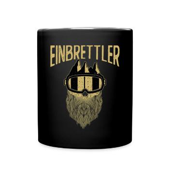 Einbrettler Snowboard Snowboarder Skull - Tasse einfarbig - Schwarz - Vorne