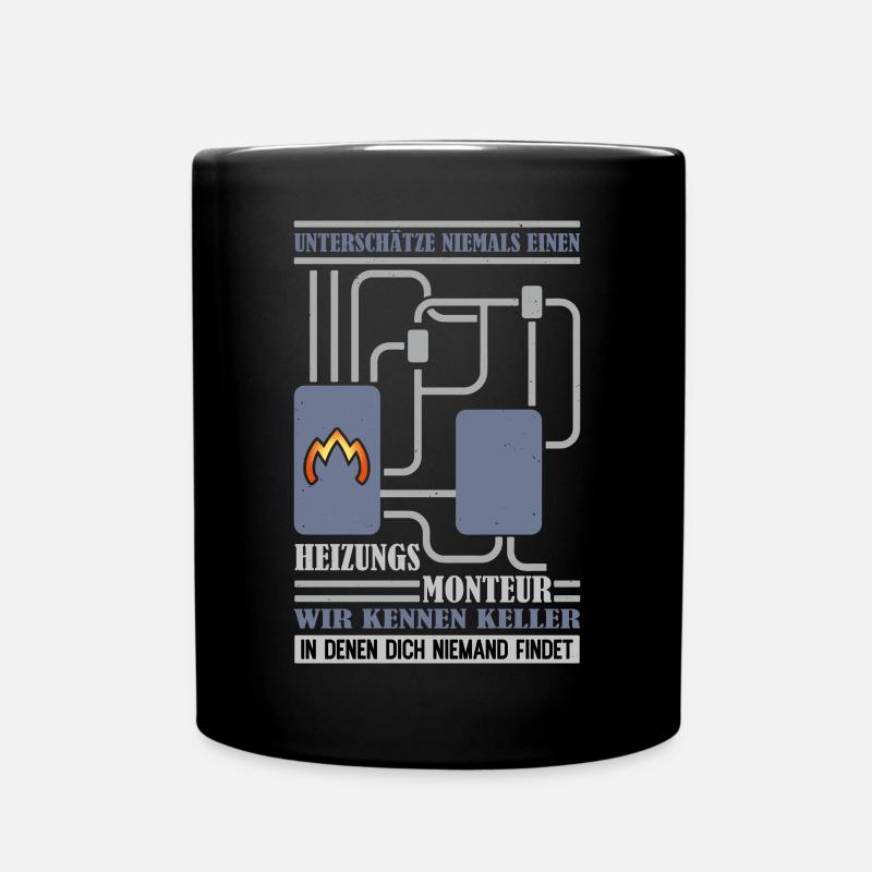 Heizungsbauer Heizungsinstallateur Heizungsmonteur - Tasse einfarbig - Schwarz