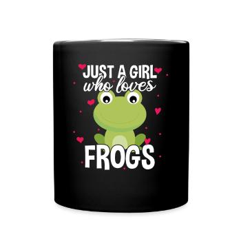 Just A Girl Who Loves Frogs, Cute Frog Girl Gift - Full Colour Mug - black - Front