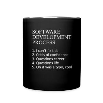 Webentwickler Software-Entwicklungsprozess Javascr - Tasse einfarbig - Schwarz - Vorne