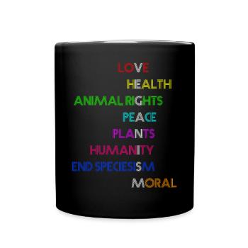 Vegan | Chemise véganisme - Mug uni - noir - Devant